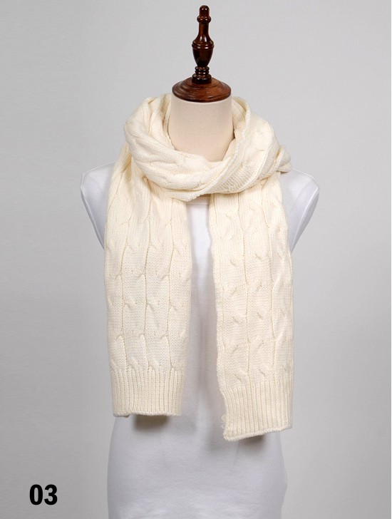 Long Rib Knitted Scarf